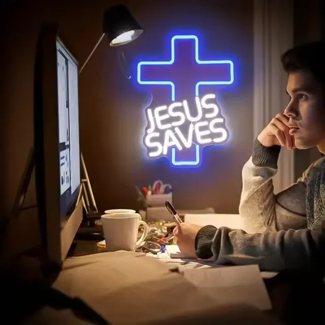 Cross Jesus Savior Neon Sign