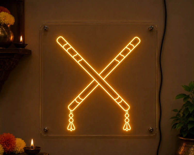 Crossed Nunchucks Neon Sign