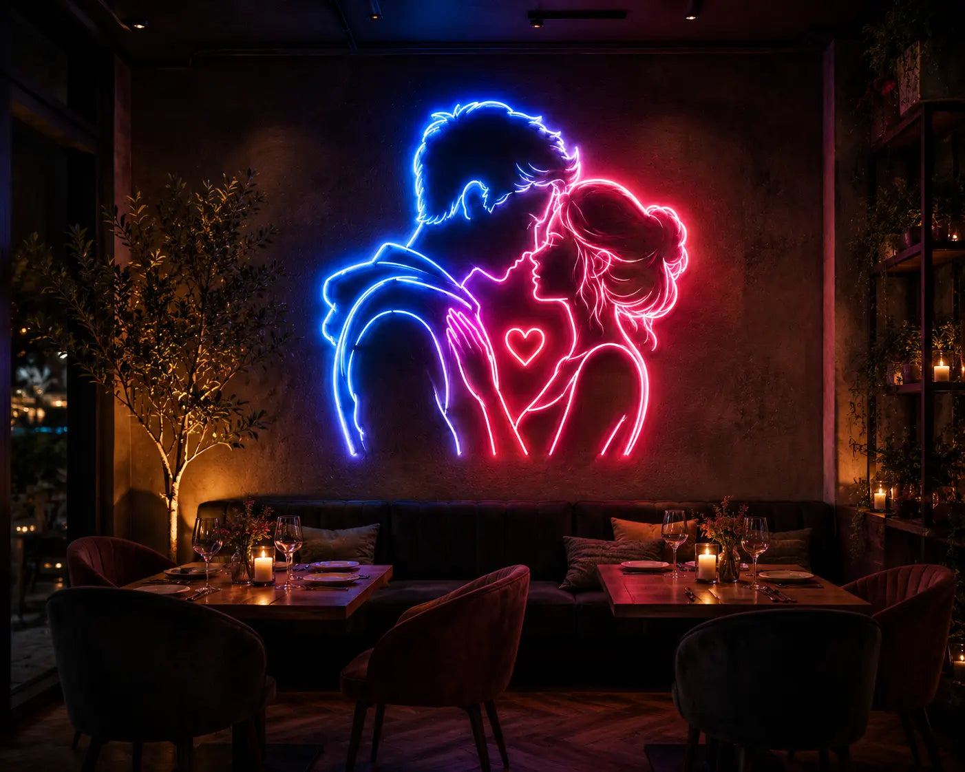 Love Lives Here Modern Neon Light Wall Sign