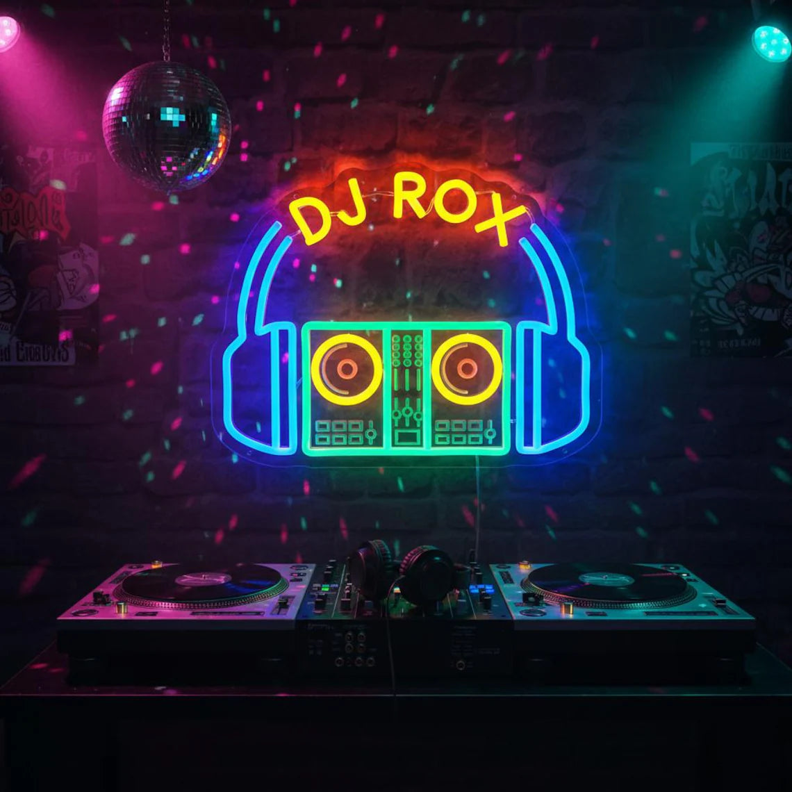 DJ Headphone Neon Sign