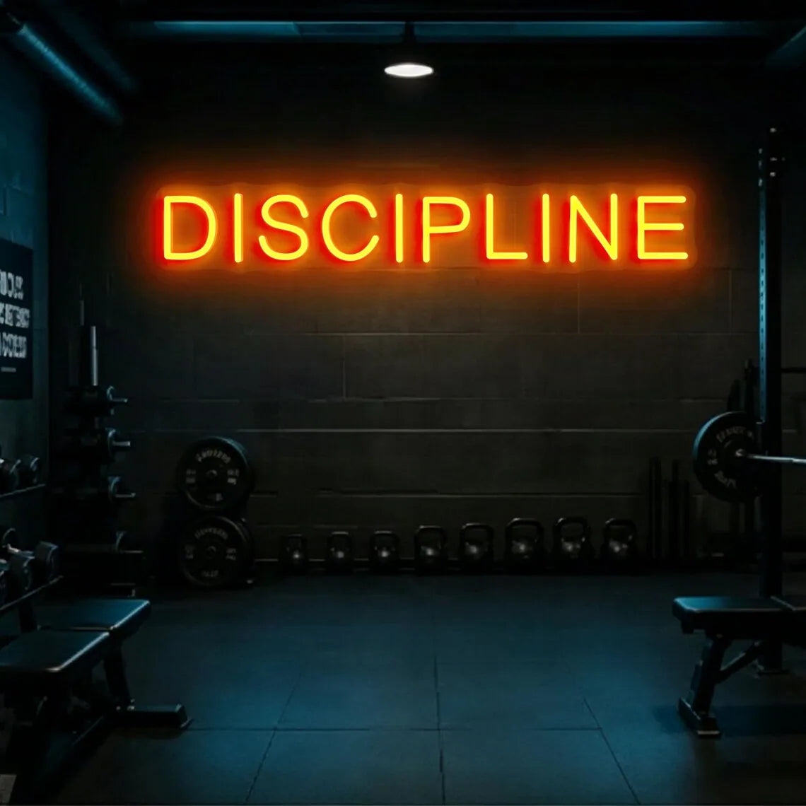 Discipline Neon Sign for Gym Wall Decor