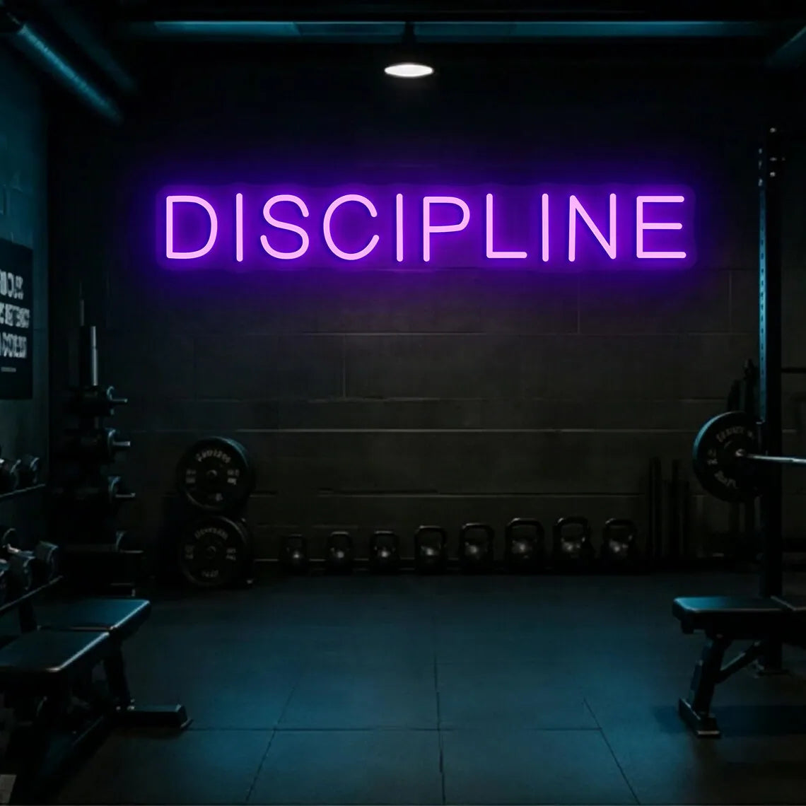 Discipline Neon Sign for Gym Wall Decor