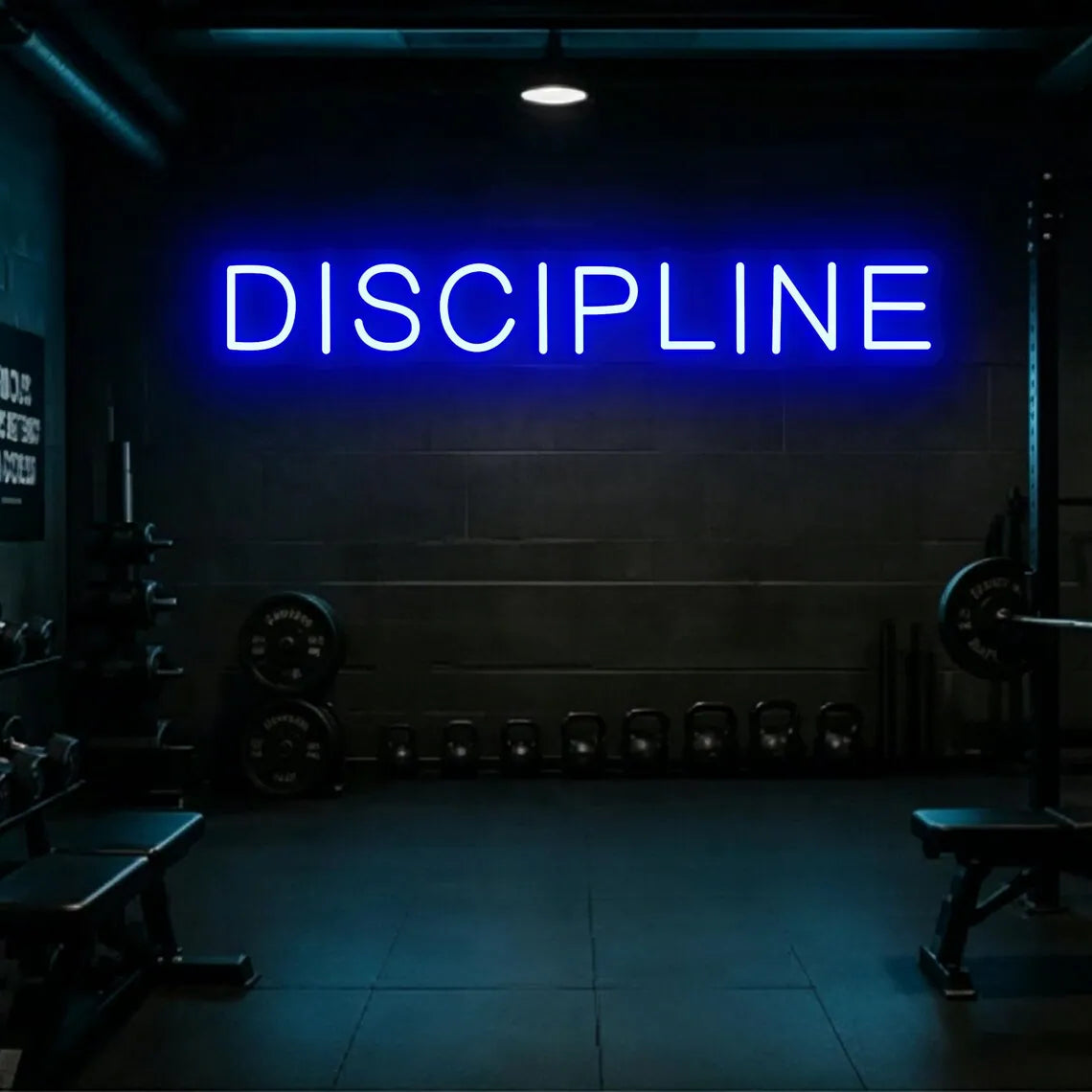 Discipline Neon Sign for Gym Wall Decor