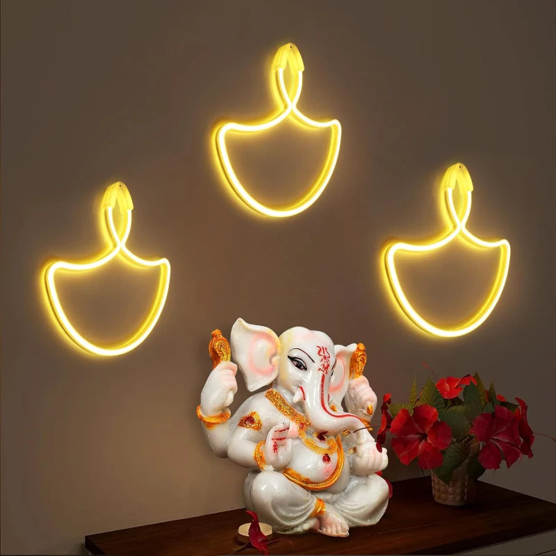 Diwali Diya LED Neon Sign Strip Light