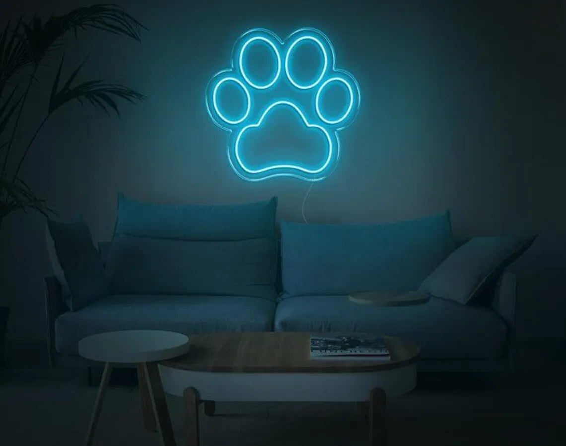 Dog Paw Neon LED Sign