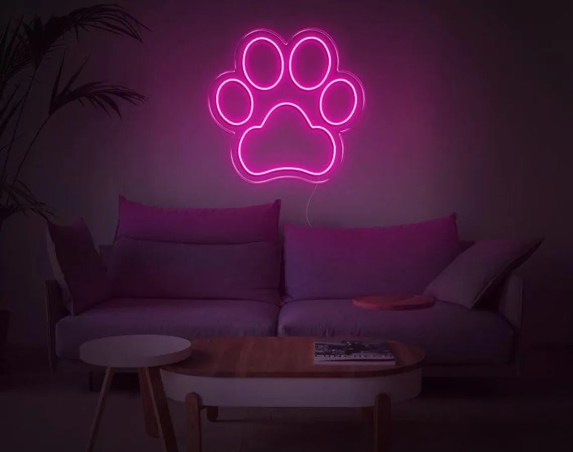 Dog Paw Neon LED Sign