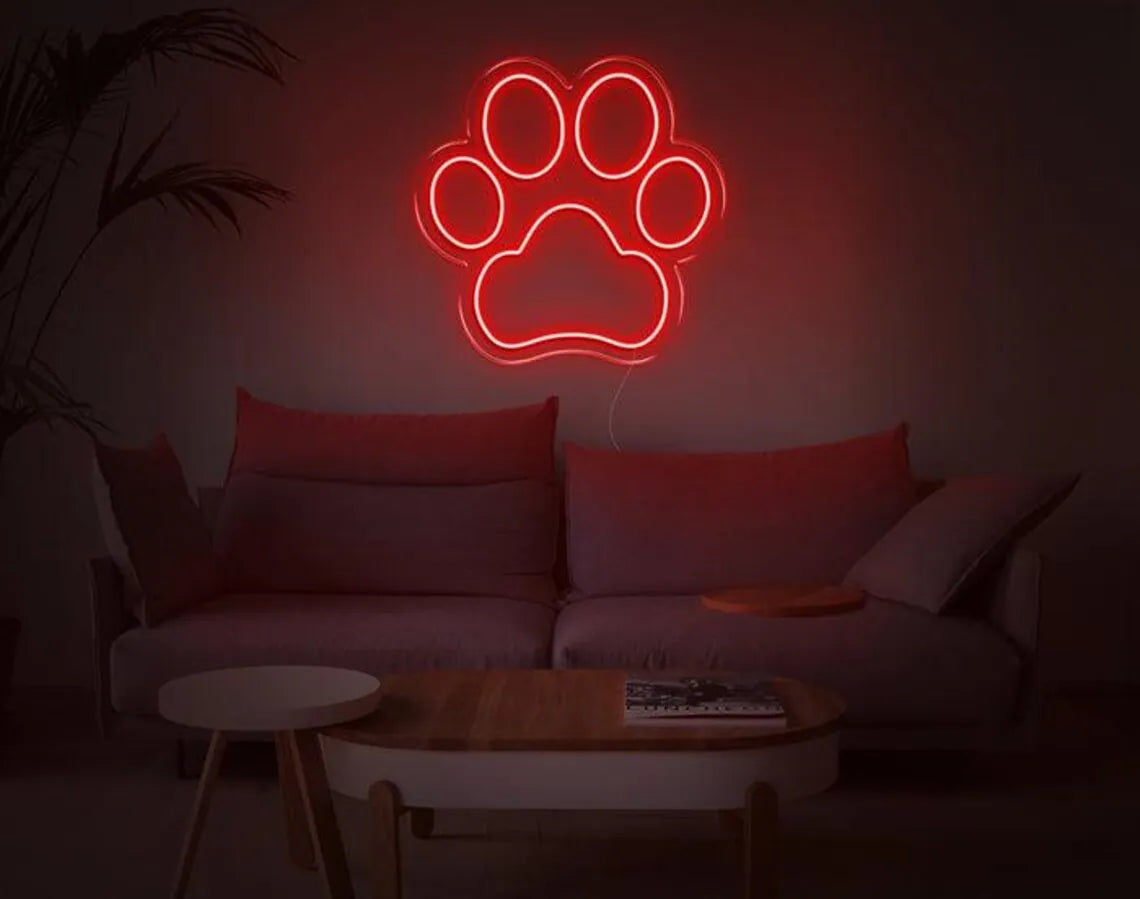 Dog Paw Neon LED Sign