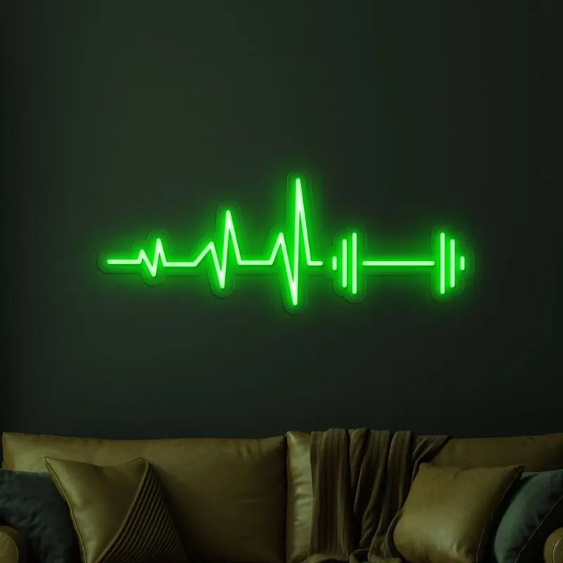 Dumbbell Heartbeat LED Neon Sign