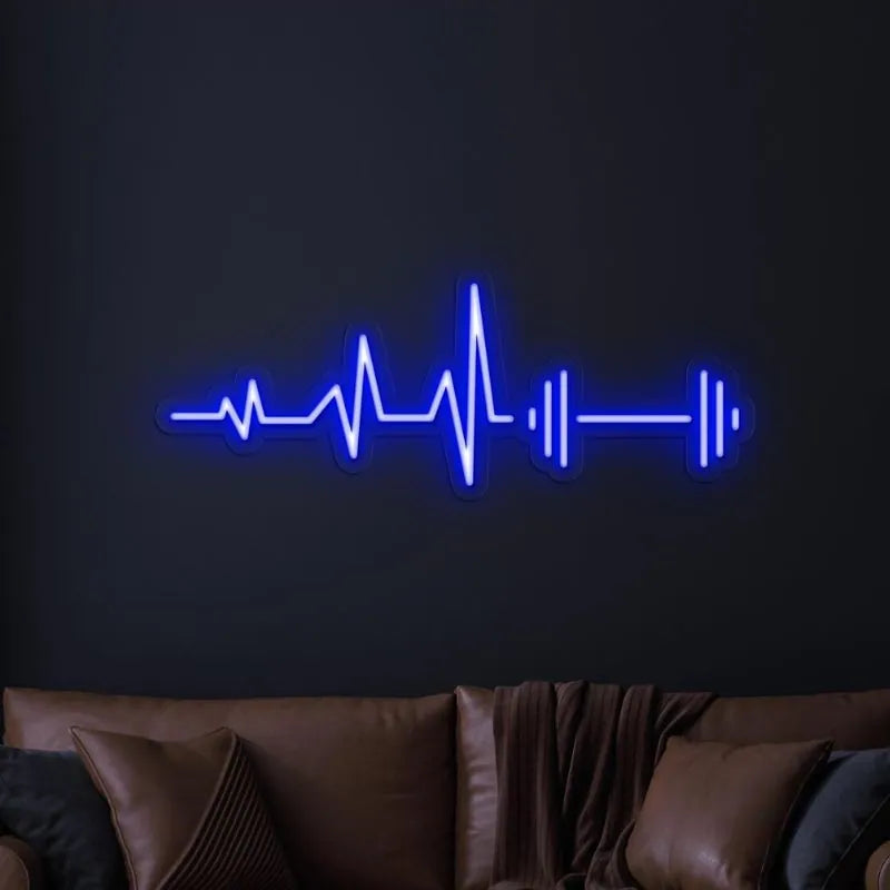 Dumbbell Heartbeat LED Neon Sign