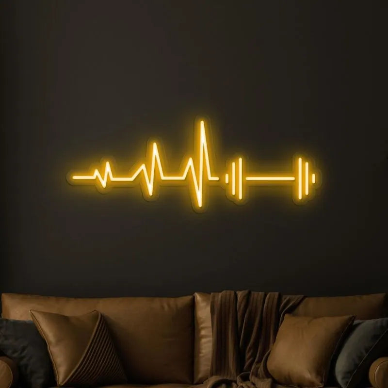 Dumbbell Heartbeat LED Neon Sign