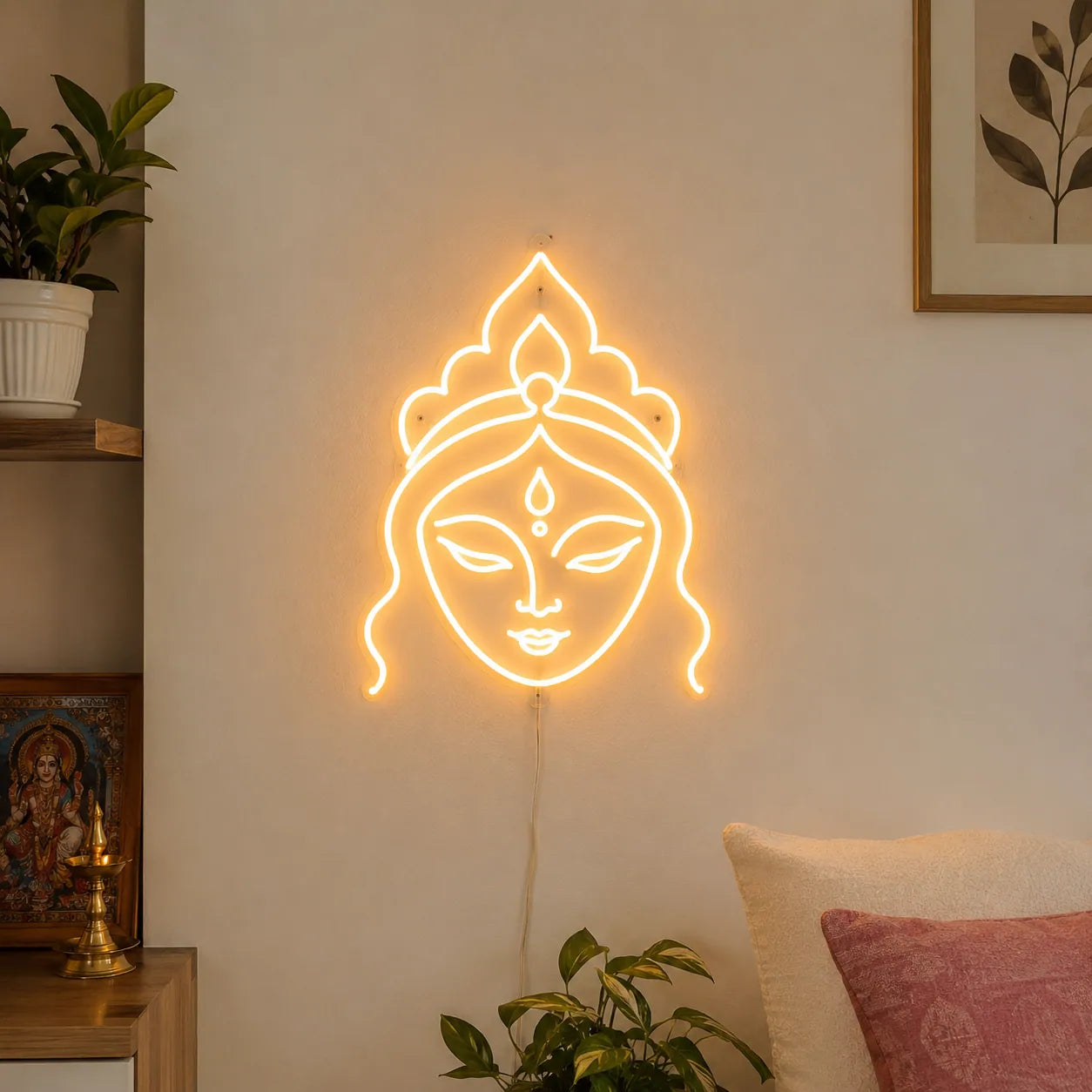 Durga Mata LED Wall Light Neon Sign