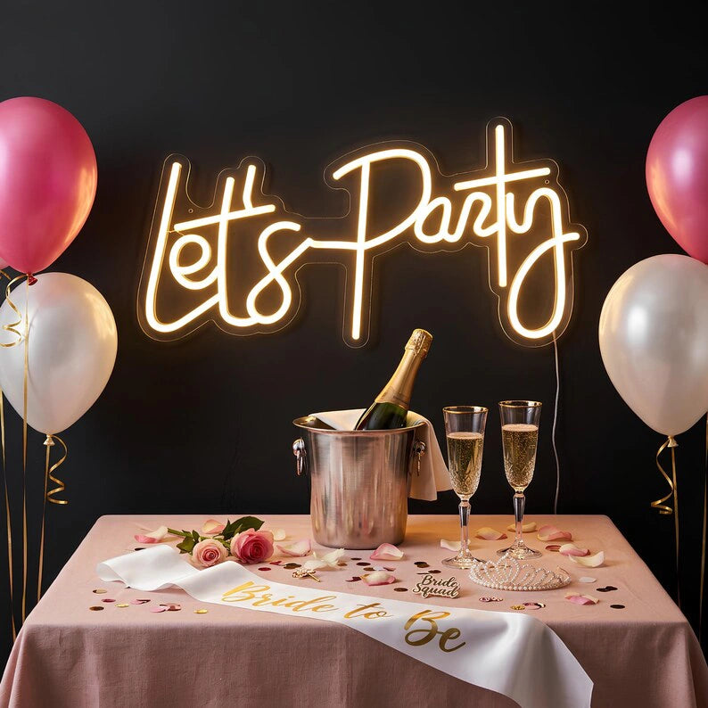 Let's Party Sign Neon Lights