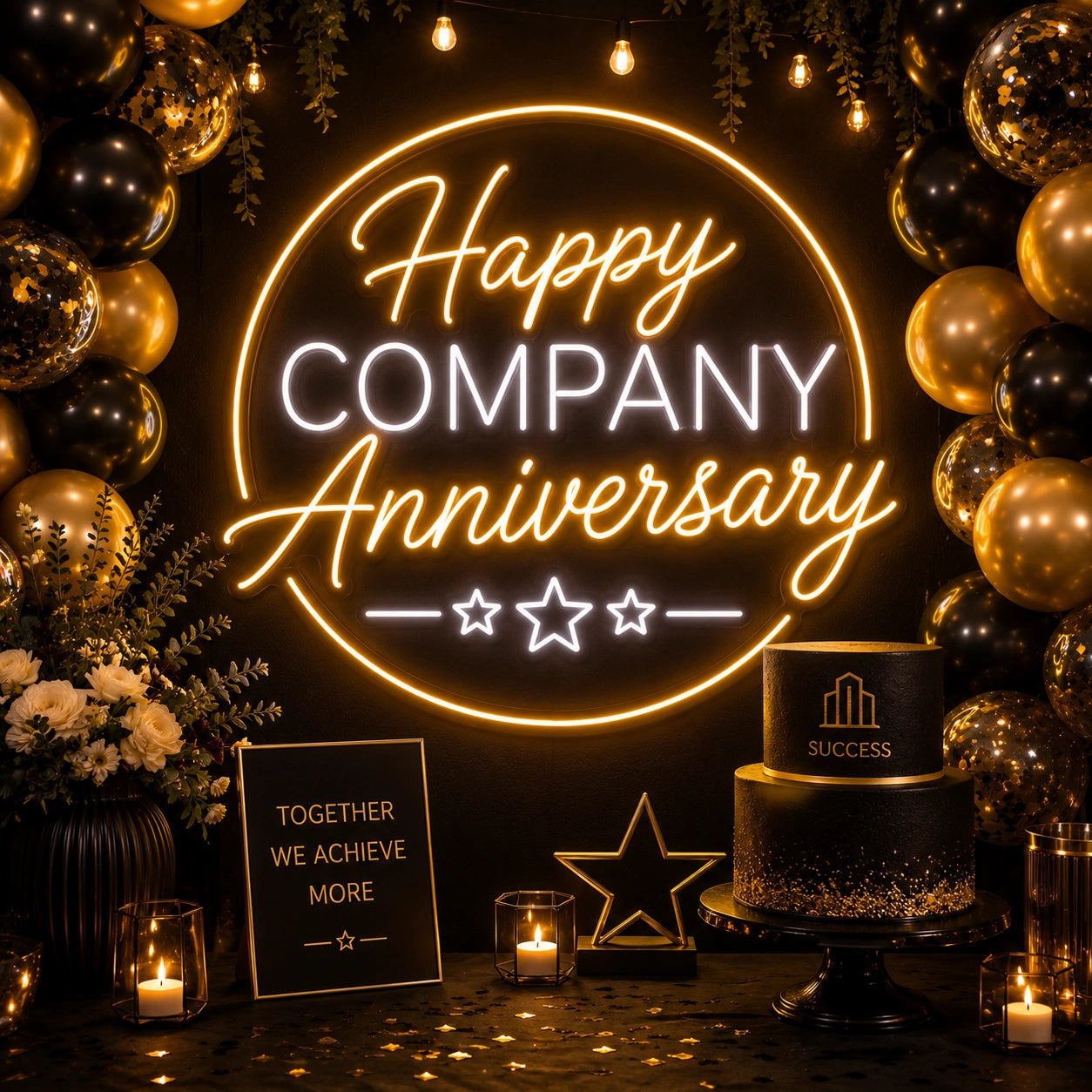 Happy Company Anniversary Neon Light