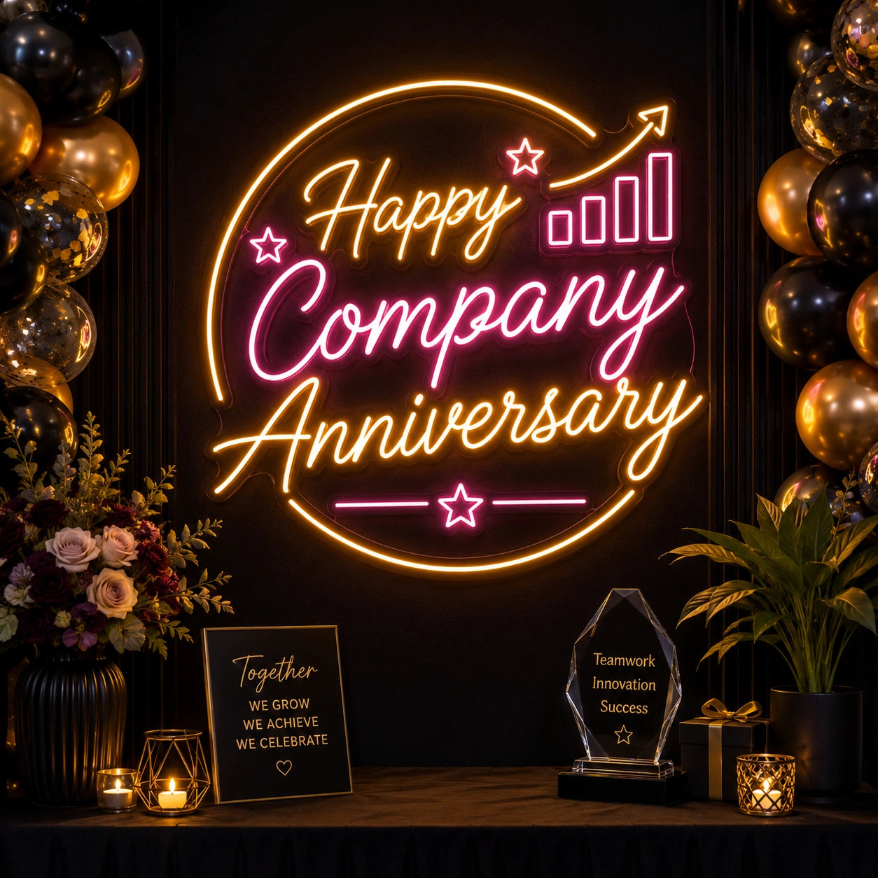 Happy Company Anniversary Neon Light