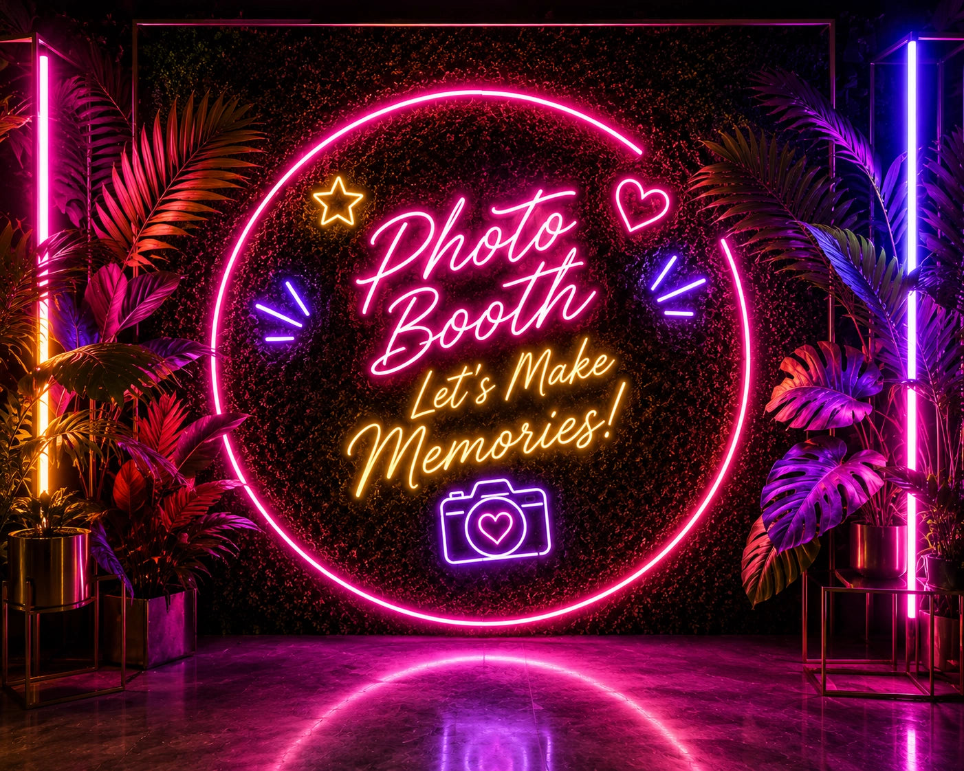 Photo booth Event backgrounds neon light
