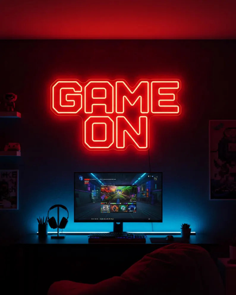 Game On Text Neon Sign