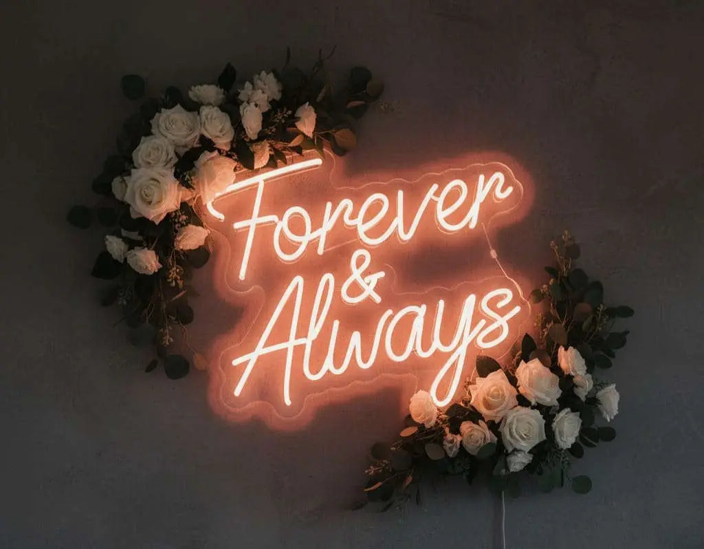 Forever and Always LED Neon Sign – Elegant Wedding & Couple Decor