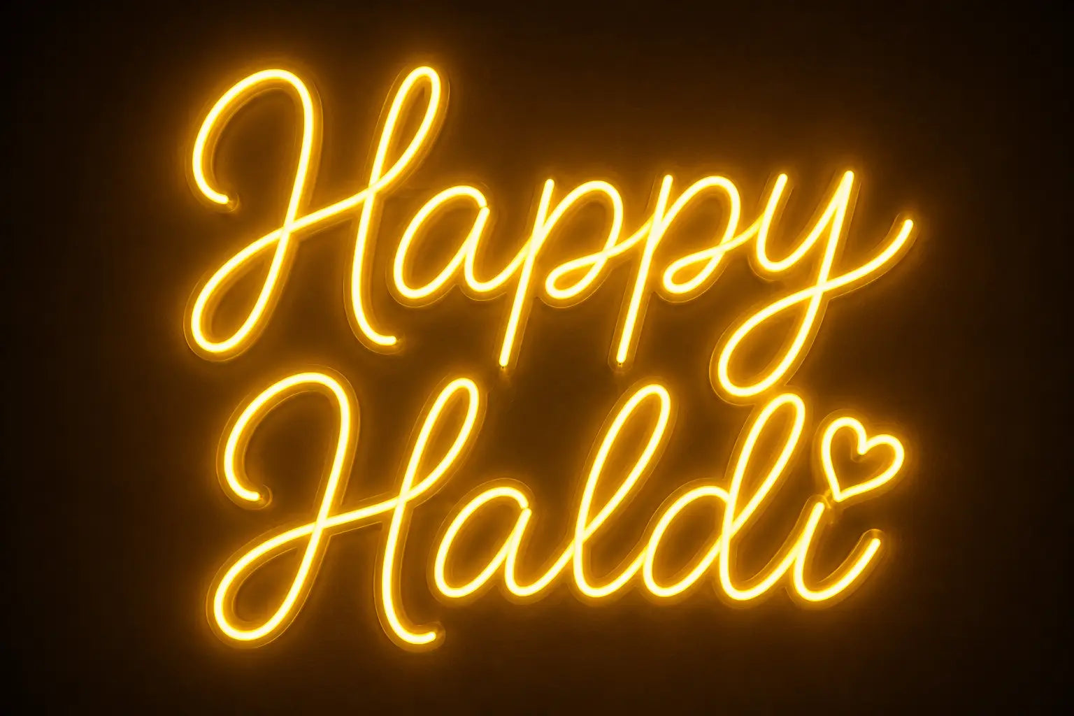 Happy Haldi LED Neon Light Sign for Wedding Decor