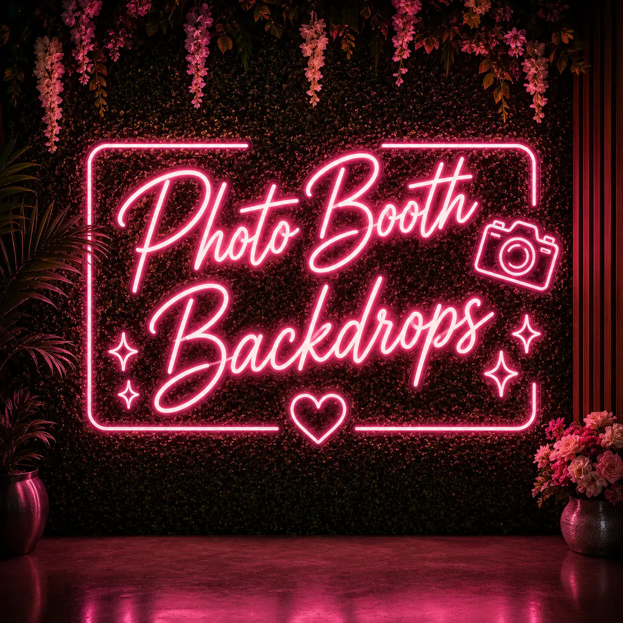Photo Booth Backdrops Neon Light Sign