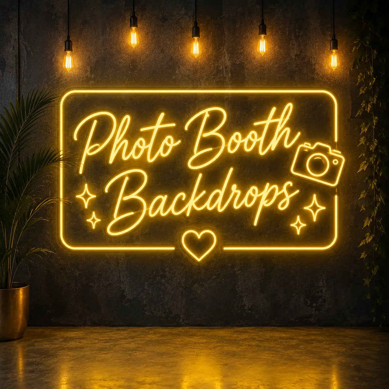 Photo Booth Backdrops Neon Light Sign