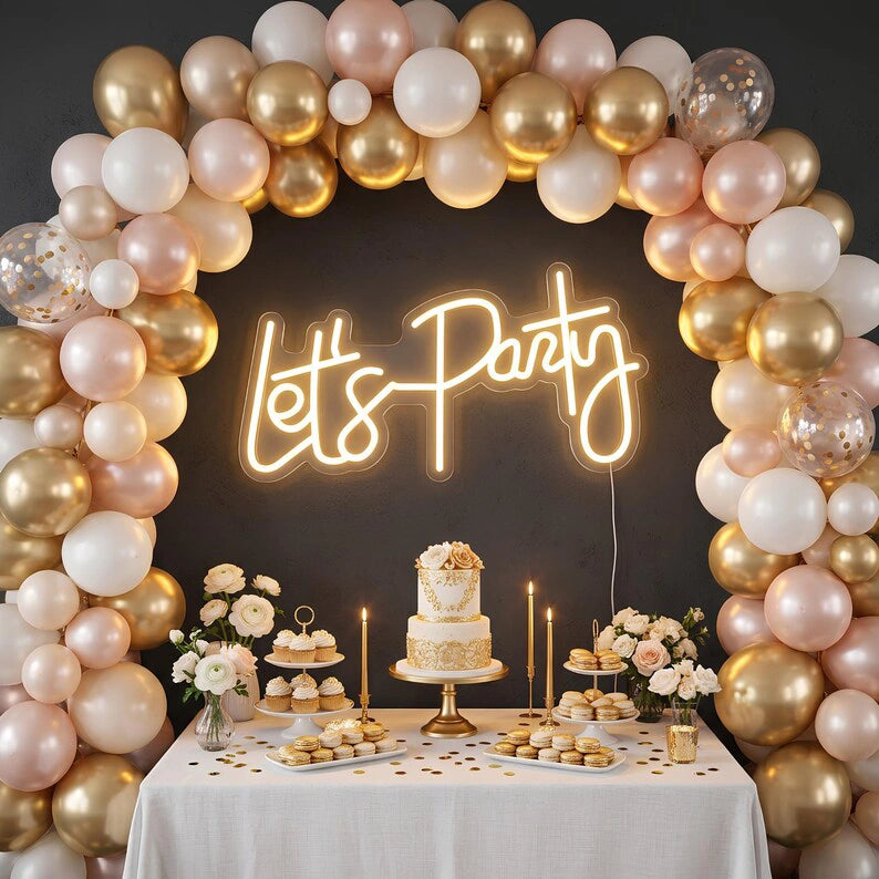 Let's Party Sign Neon Lights