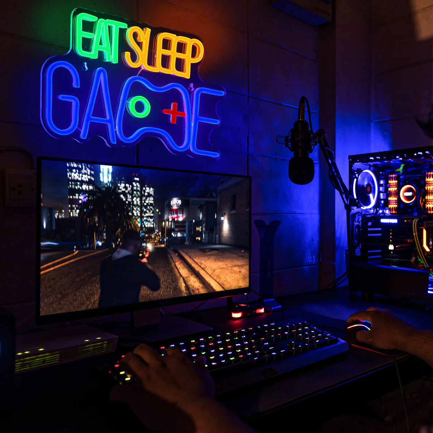 Eat Sleep Game LED Neon Sign