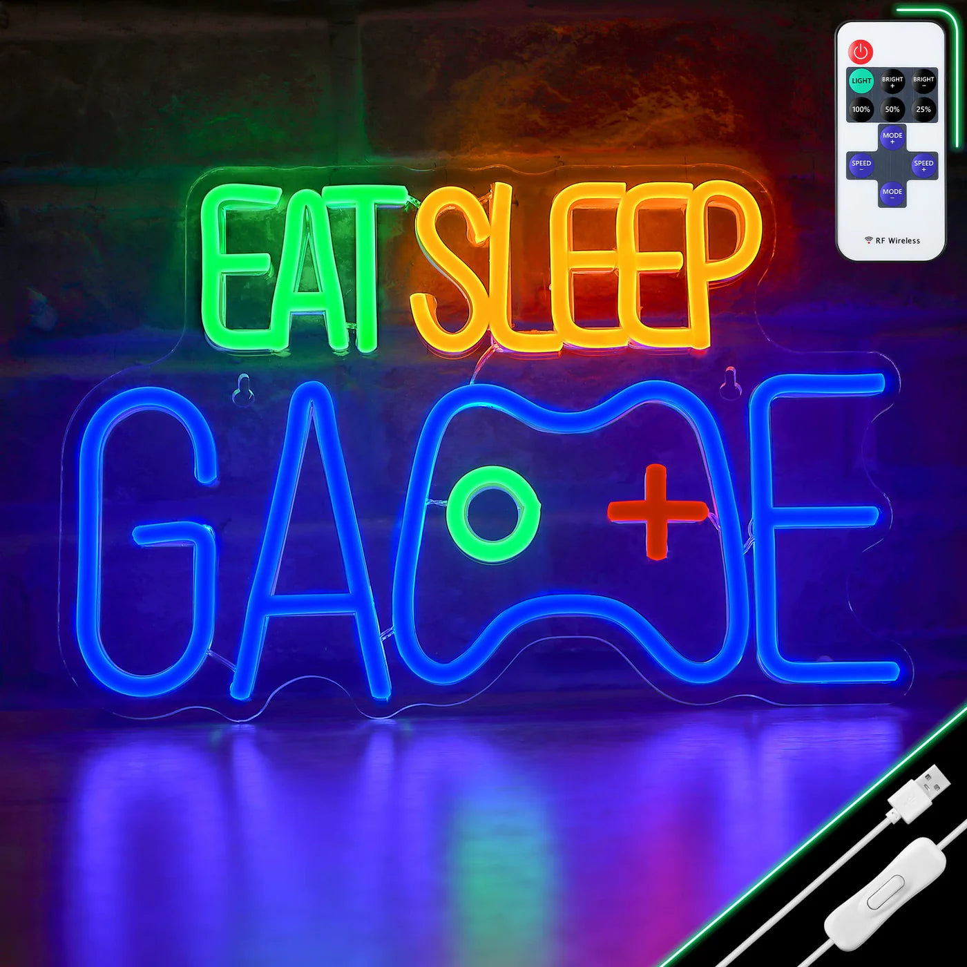 Eat Sleep Game LED Neon Sign
