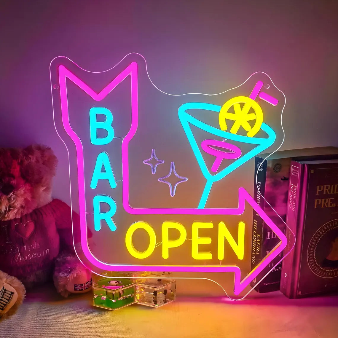ED Bar Open Multi Shade Neon Sign