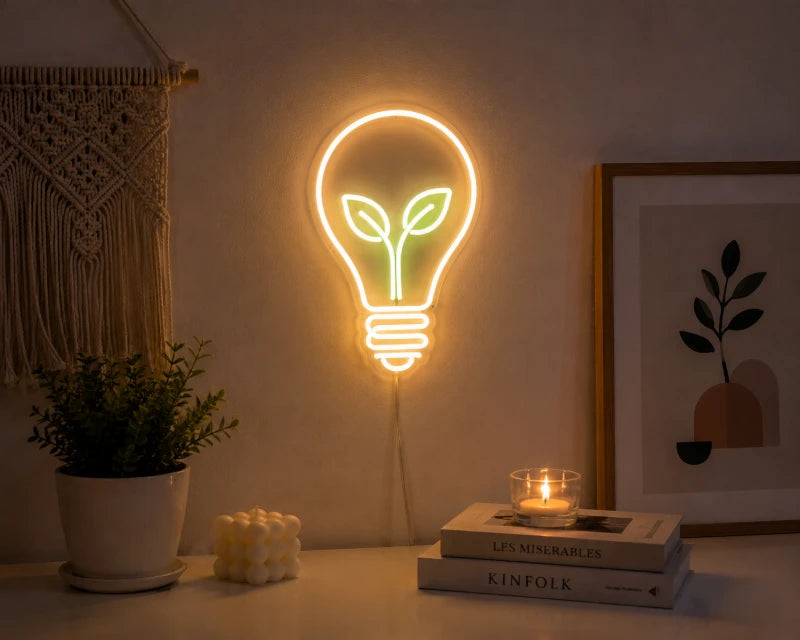 Eco Light Bulb Neon Sign