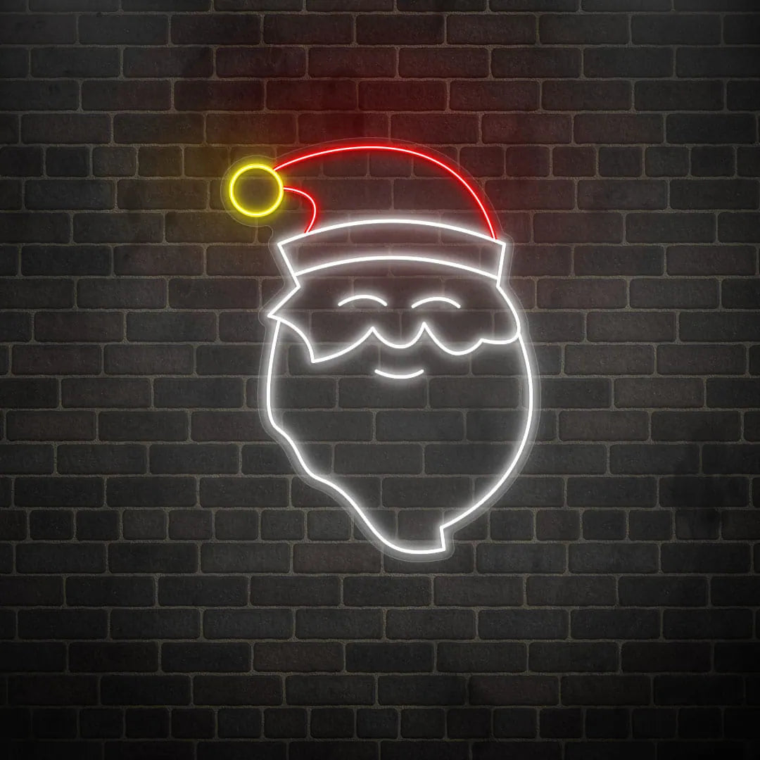 Festive Santa Neon Wall Decor for Living Room