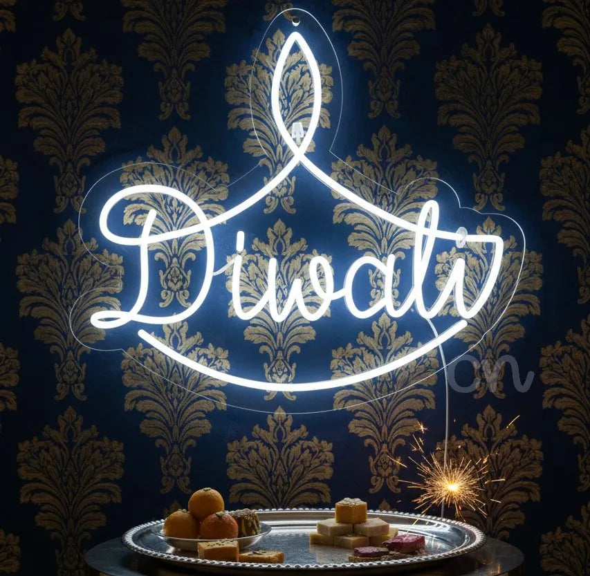 Diwali Celebration Neon Wall Light for Indian Festivals