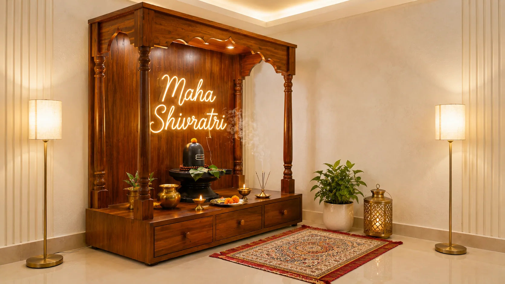 Maha Shivratri LED Neon Sign for Home Temple Decoration
