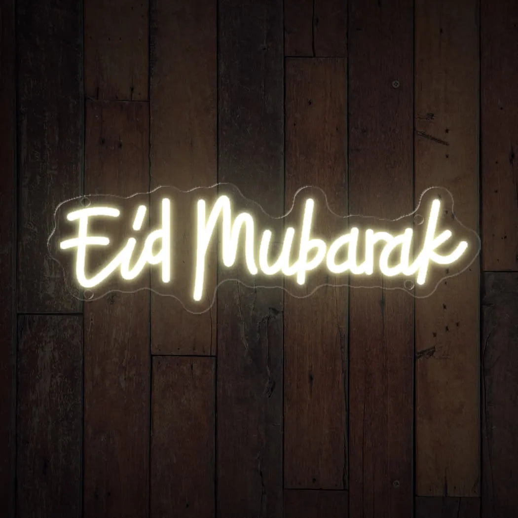 Islamic Eid Mubarak Neon Wall Art for Home & Events