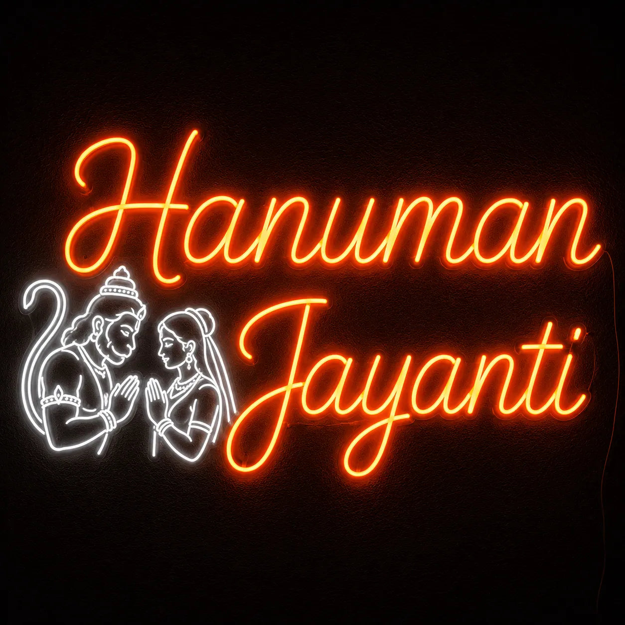Hanuman Jayanti LED Neon Sign with Divine Hanuman Artwork
