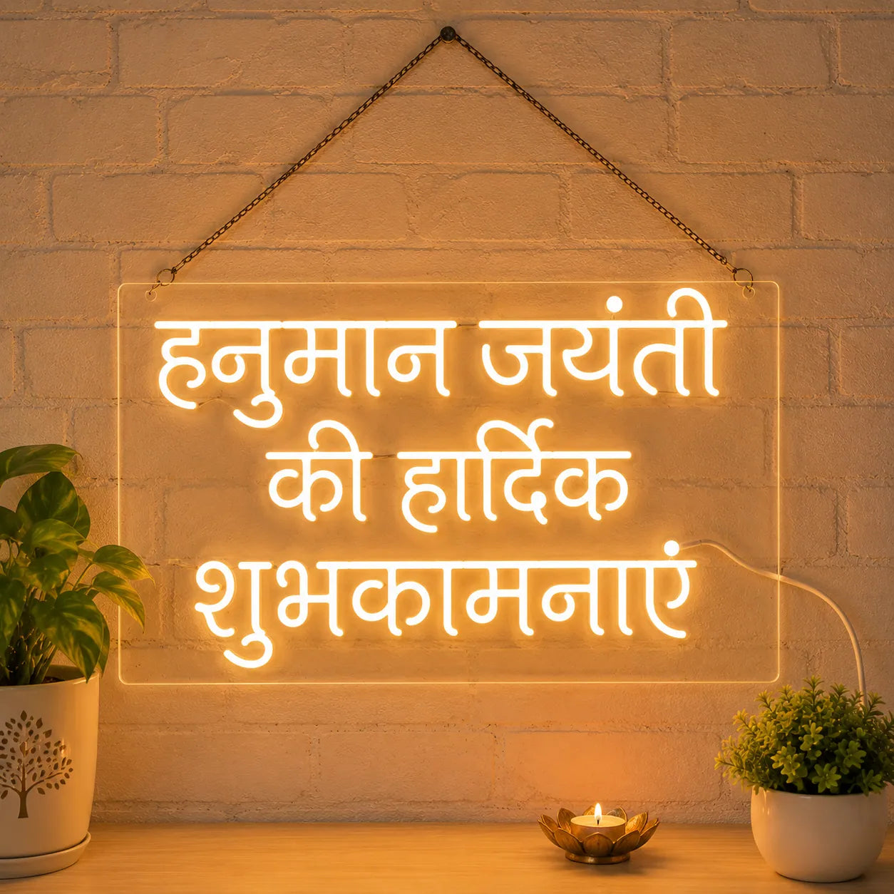 हनुमान जयंती की हार्दिक शुभकामनाएं LED Neon Sign