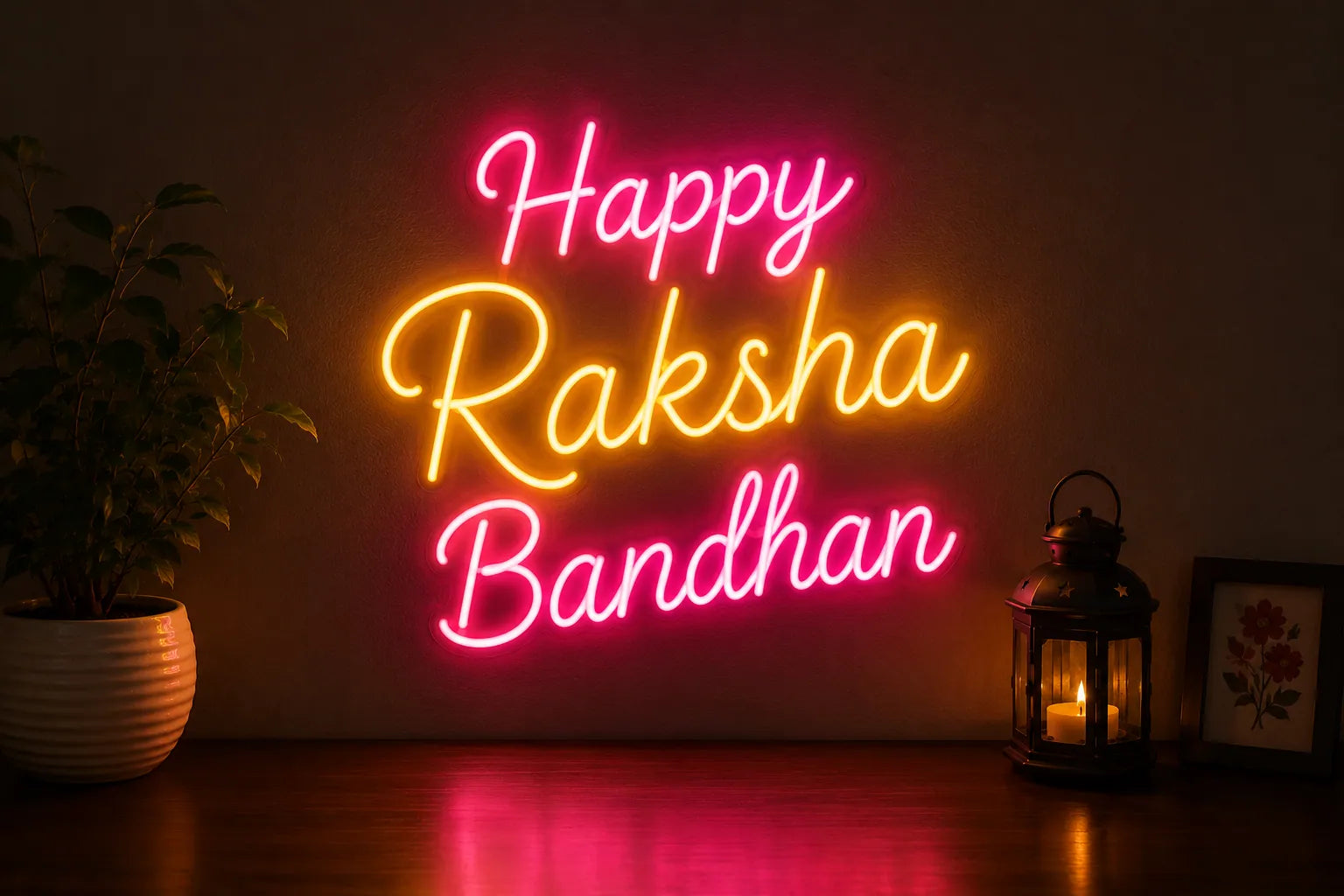 Happy Raksha Bandhan LED Neon Sign for Festive Home Decor