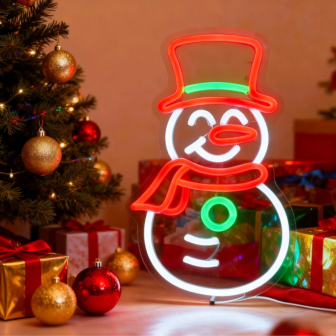Christmas Snowman LED Neon Sign for Holiday Decor