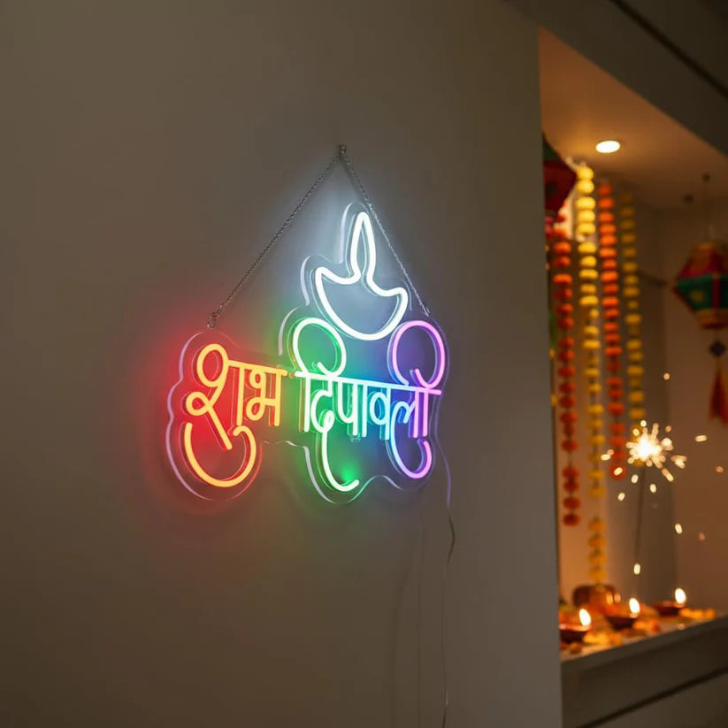 Happy Diwali LED Neon Sign for Festive Home Decor