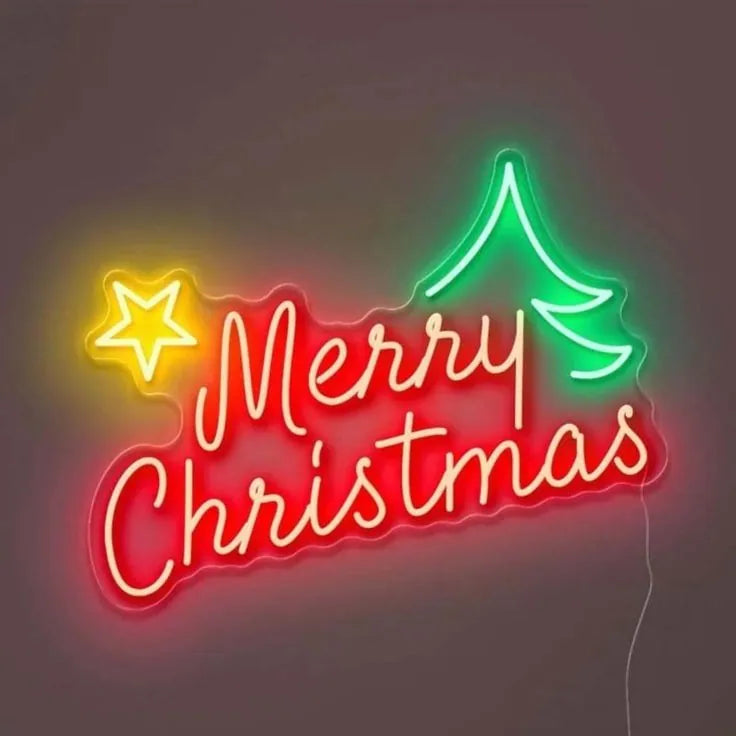 Colorful Merry Christmas Neon Sign for Home Decoration