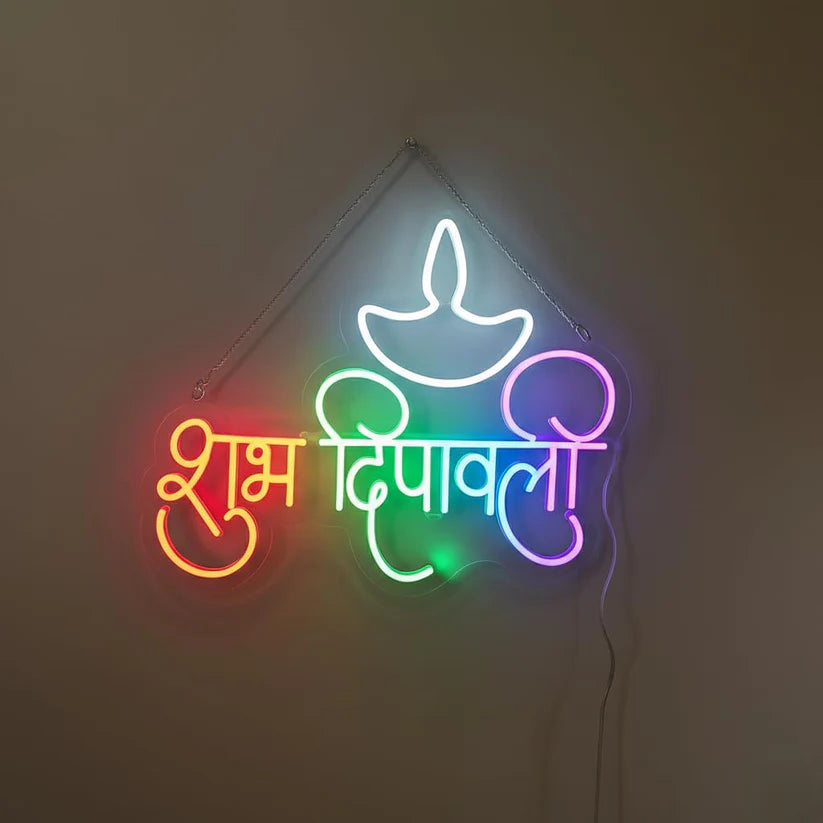 Happy Diwali LED Neon Sign for Festive Home Decor