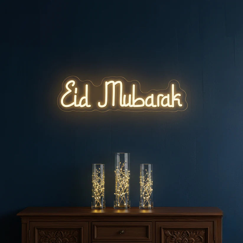 Eid Mubarak LED Neon Sign for Festive Home Decor