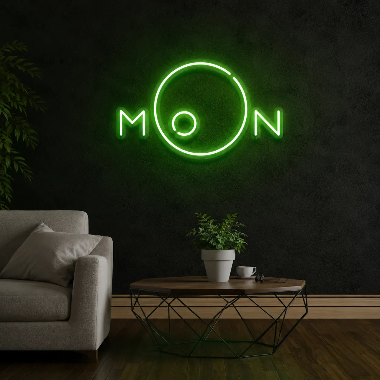 Moon Shape LED Neon Light for Home, Café & Studio Decor