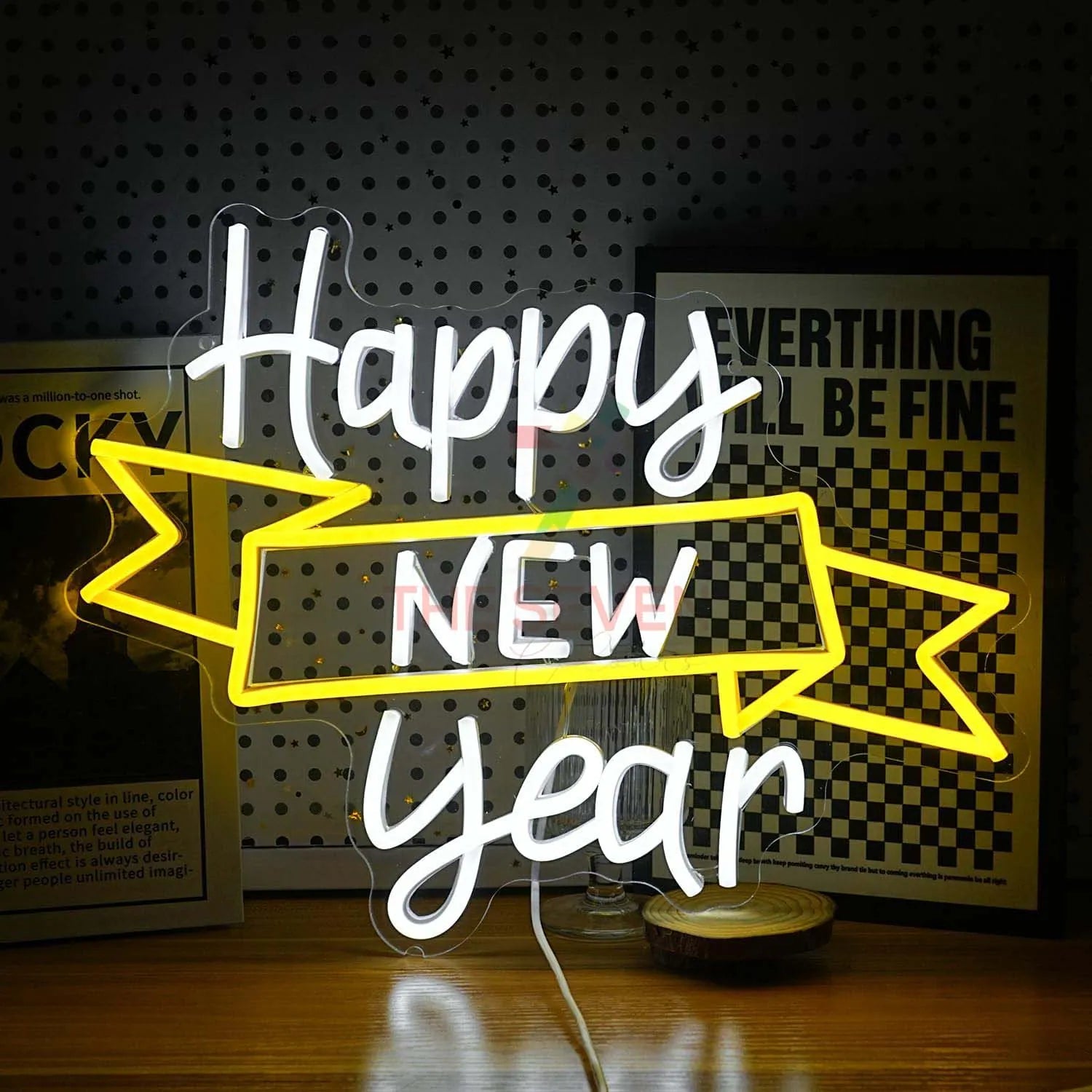 Happy New Year LED Neon Sign for Festival Decorations