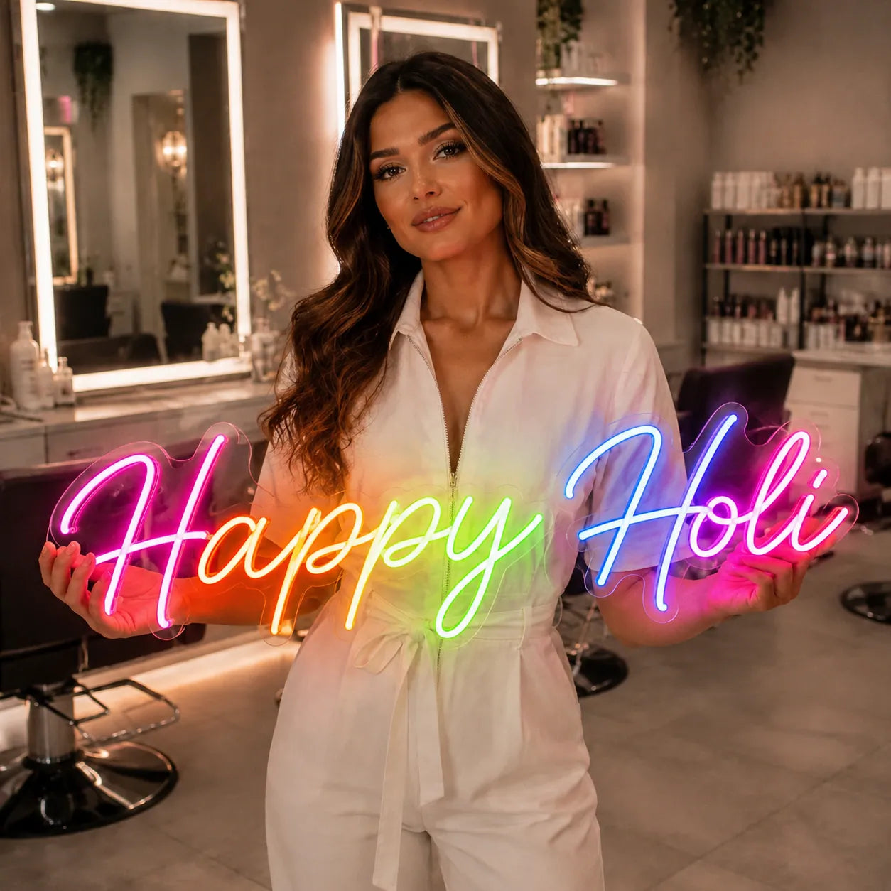 Holi Festival LED Neon Sign for Home & Events