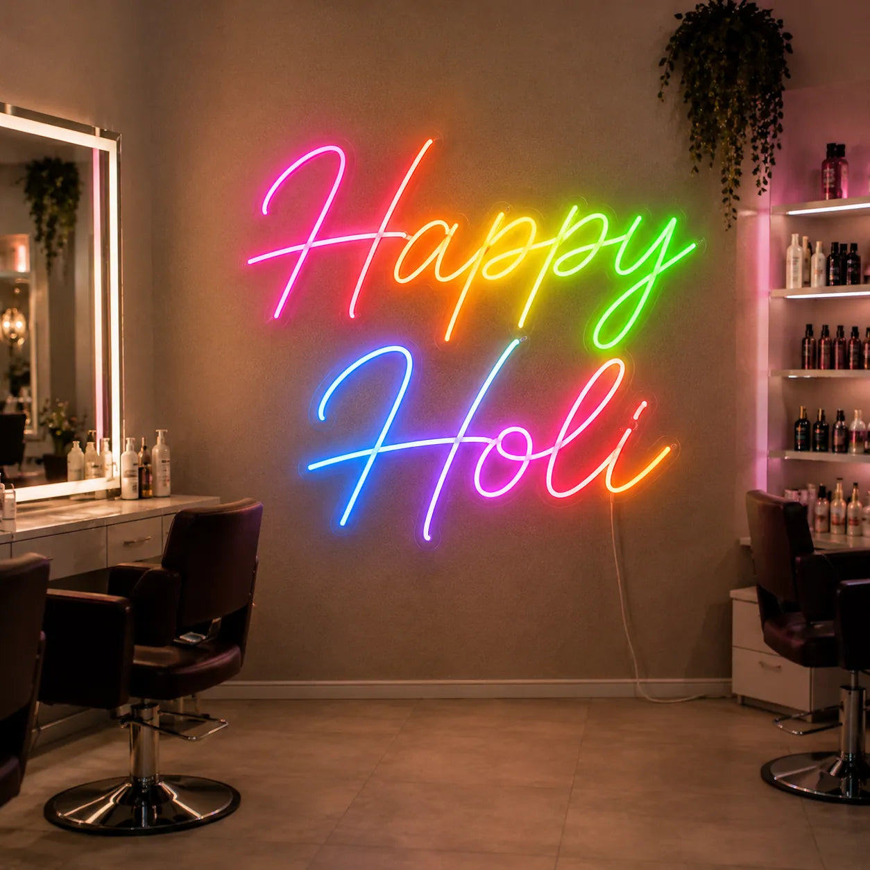 Decorative Holi Neon Sign for Festive Backdrops