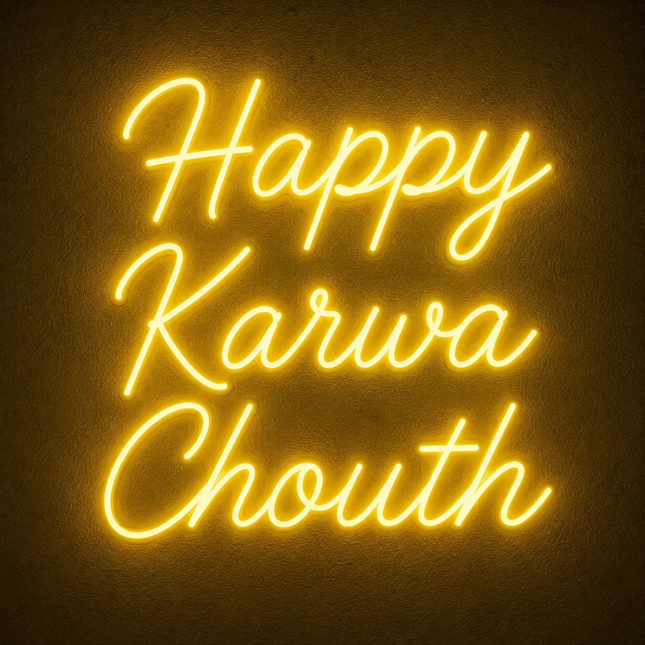 Elegant Karwa Chauth LED Neon Wall Art for Celebrations