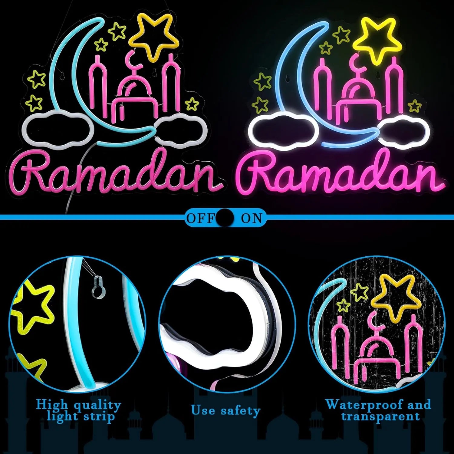 Ramadan Kareem Neon Wall Decor for Festive Celebrations