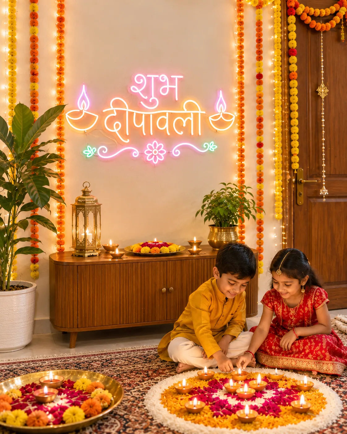 Shubh Deepawali Neon Light for Home Temple & Living Room