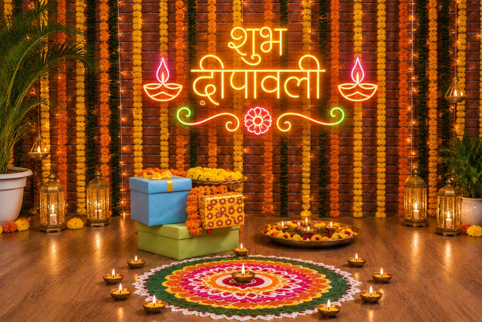 Decorative Diwali Neon Light for Family Festive Gatherings