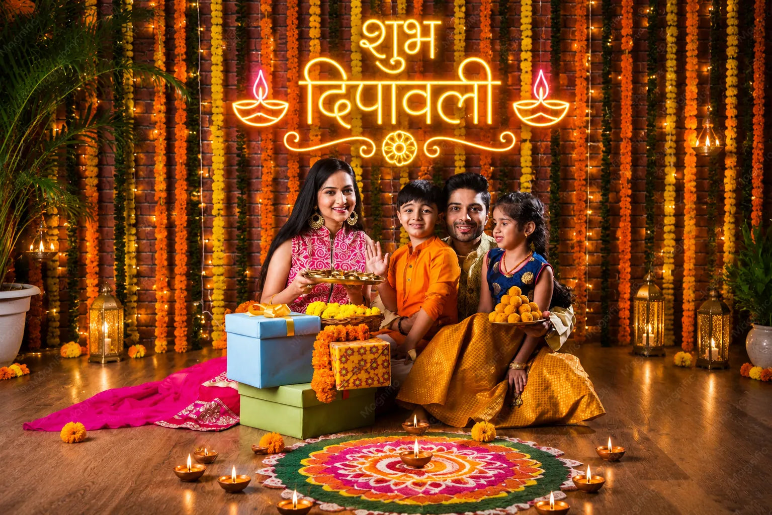 Decorative Diwali Neon Light for Family Festive Gatherings